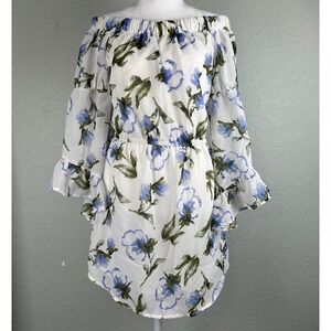 Blush Mini Dress Women Size S White Floral Fairy Cottagecore Boho Coquette Indie